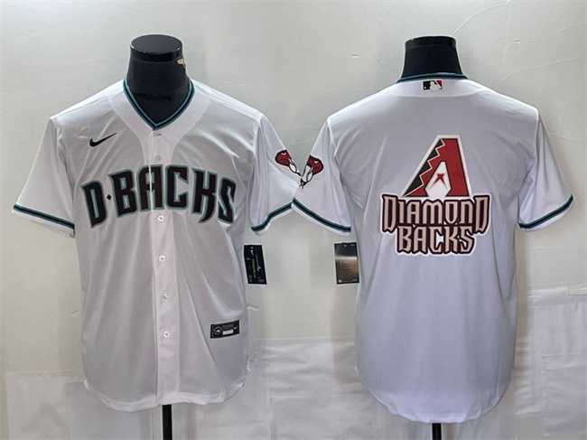 Men%27s Arizona Diamondbacks White Team Big Logo Cool Base Stitched Baseball Jerseys->arizona diamondbacks->MLB Jersey